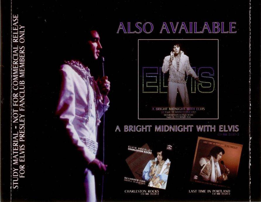 Elvis Presley A Dinner Bell In Vegas : Back